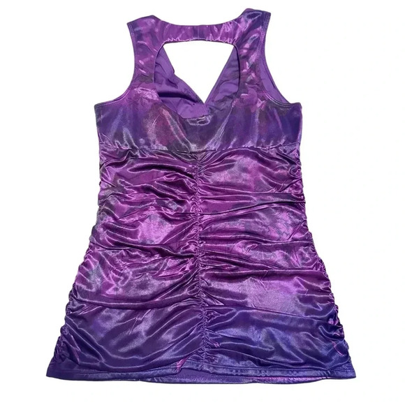 Y2K Studio Y  Purple ruched top size medium - Picture 2 of 12
